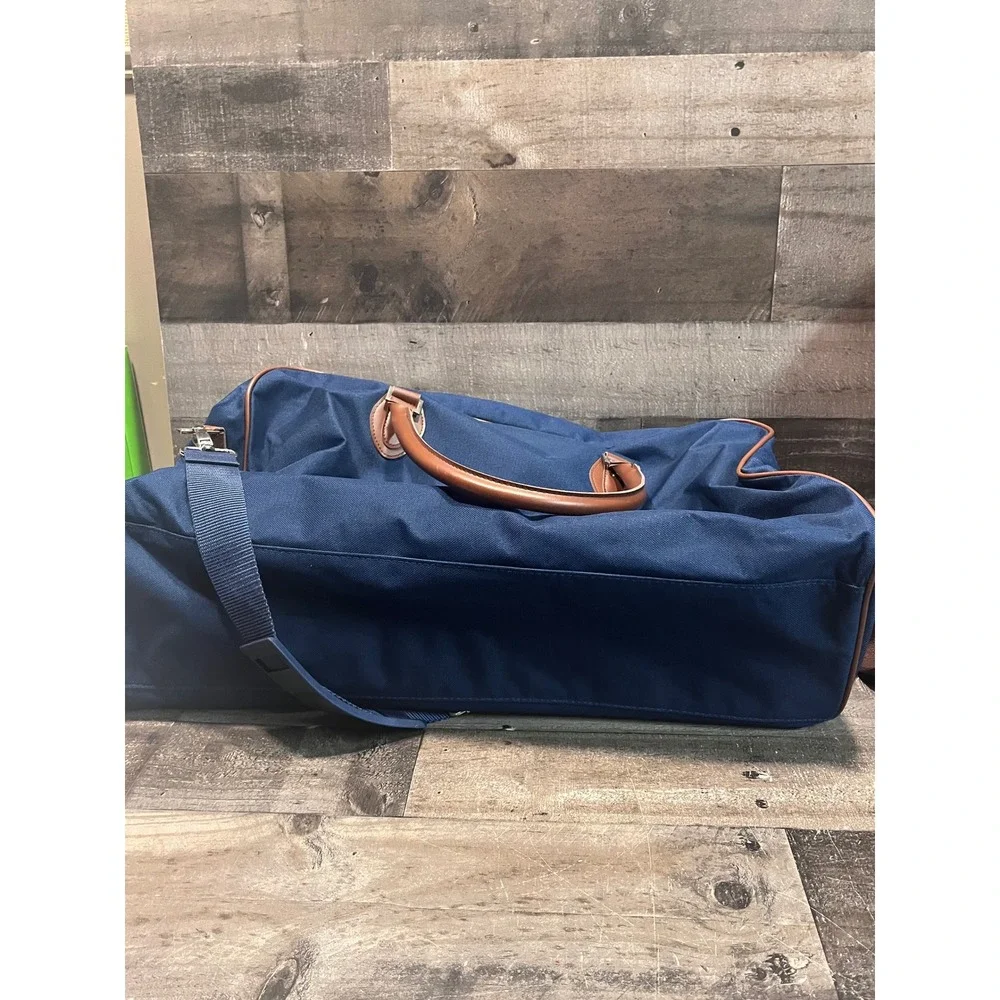 Polo Ralph Lauren Fragrances Navy Blue Canvas Duffel Weekender Bag Pony Logo